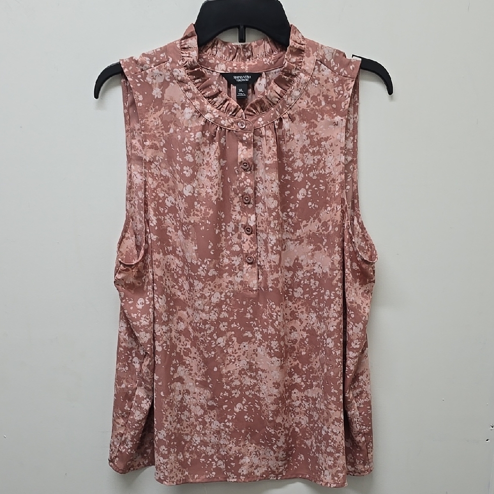 SIMPLY VERA Women's Sleeveless Ruffle Top - Size XL